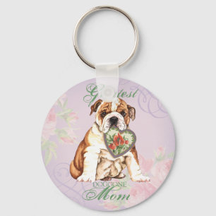 Bulldog Heart Mum Key Ring