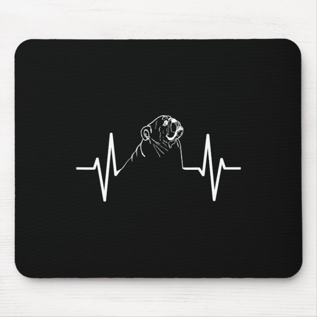 Bulldog Heartbeat  Mouse Mat (Front)