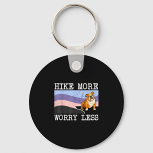 Bulldog hike more worry less graphic hiking men key ring