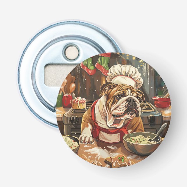 Bulldog Holiday Baking: Festive Christmas  Bottle Opener (Front)