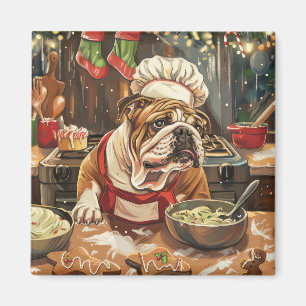 Bulldog Holiday Baking: Festive Christmas  Magnet
