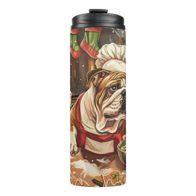 Bulldog Holiday Baking: Festive Christmas  Thermal Tumbler (Front)