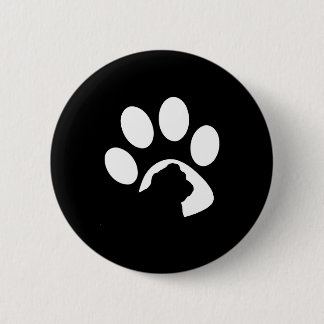 Bulldog Huge Paw Silhouette 6 Cm Round Badge