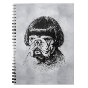Bulldog In a Wig (Style 1) Fine Art Notebook