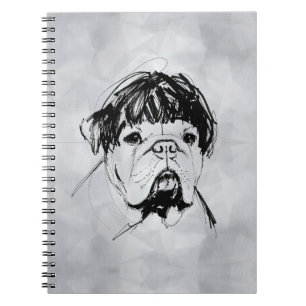 Bulldog In a Wig (Style 2) Fine Art Notebook
