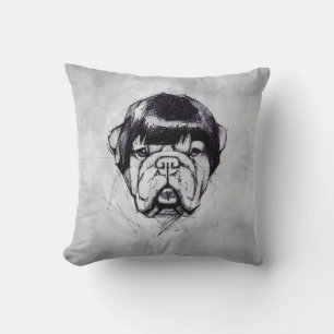 Bulldog In a Wig (Style 3) Fine Art Cushion