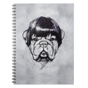 Bulldog In a Wig (Style 3) Fine Art Notebook
