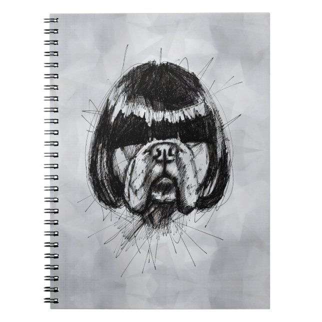 Bulldog In a Wig (Style 4) Fine Art Notebook (Front)
