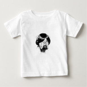 Bulldog In a Wig (Style 5) Fine Art Baby T-Shirt