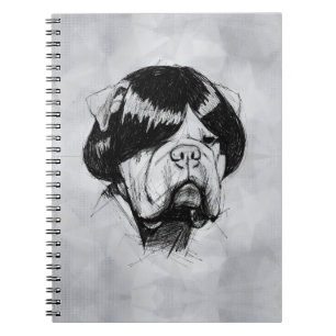 Bulldog In a Wig (Style 5) Fine Art Notebook