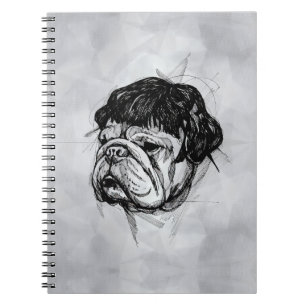 Bulldog In a Wig (Style 7) Fine Art Notebook