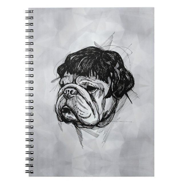 Bulldog In a Wig (Style 7) Fine Art Notebook (Front)