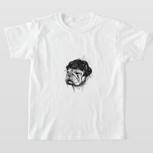 Bulldog In a Wig (Style 7) Fine Art T-Shirt