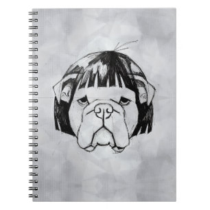 Bulldog In a Wig (Style 8) Fine Art Notebook