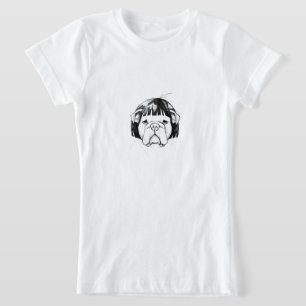 Bulldog In a Wig (Style 8) Fine Art T-Shirt