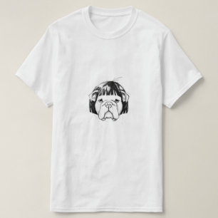 Bulldog In a Wig (Style 8) Fine Art T-Shirt