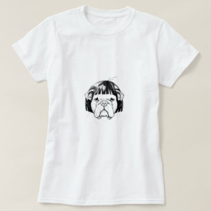 Bulldog In a Wig (Style 8) Fine Art T-Shirt