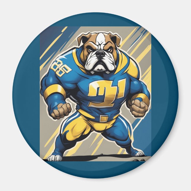 Bulldog in Chargers Colours Magnet (Front)