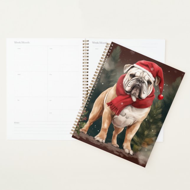 Bulldog in Snow Christmas Planner (Display)