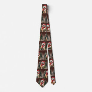 Bulldog in Snow Christmas Tie