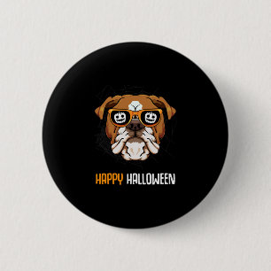 Bulldog In Sungles Lazy Halloween Costume Dog 6 Cm Round Badge