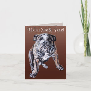 Bulldog Invitations Custom English Bulldog Cards
