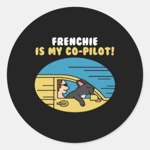 Bulldog Is My Co-pilot Dog  Classic Round Sticker