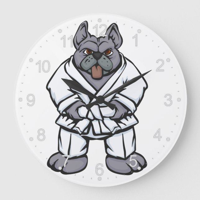 Bulldog jiu jitsu | choose background color large clock (Front)