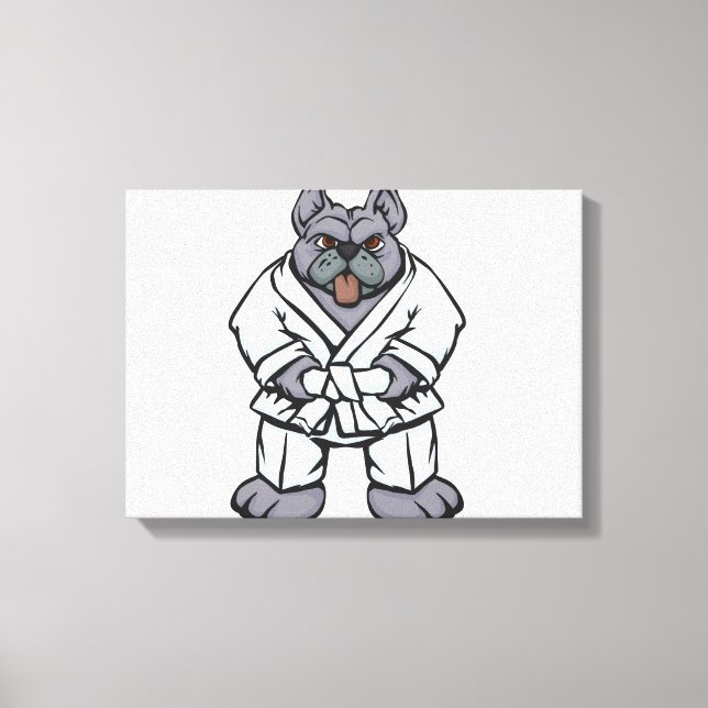 Bulldog jiu jitsu | choose background colour canvas print (Front)