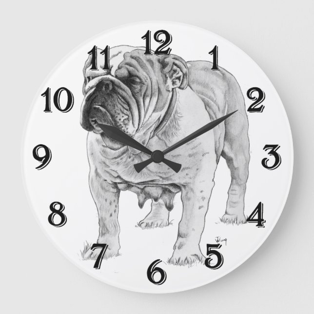 Bulldog Large Clock (Front)
