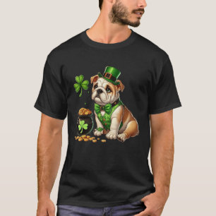 Bulldog Leprechaun St Patricks Day Shamrock Kids C T-Shirt