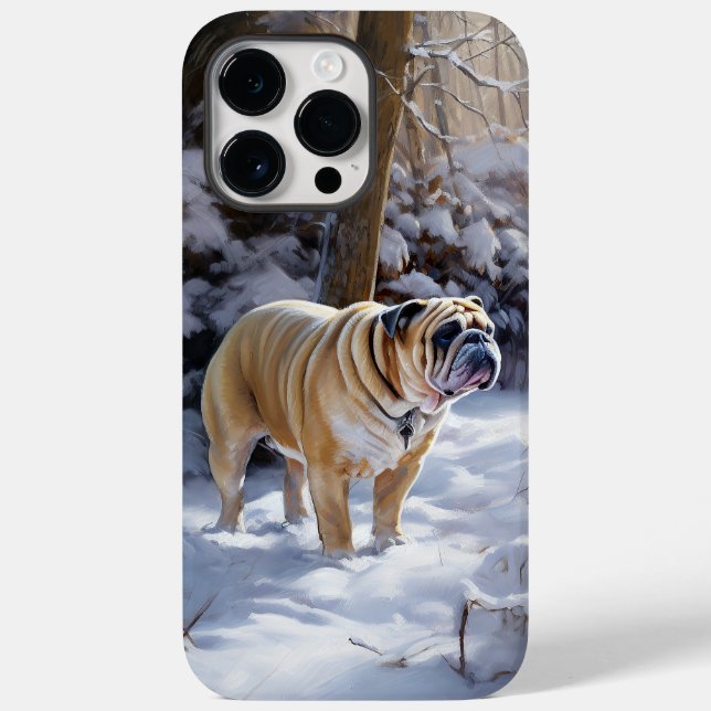 Bulldog Let It Snow Christmas Brushed  Case-Mate iPhone Case (Back)