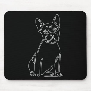 Bulldog Line Art Cute Fun Dog Mum Mouse Mat