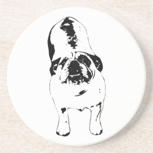 Bulldog—Look Up, Bold B&W  Coaster