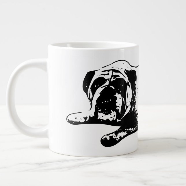 Bulldog Lounge Mood Large Coffee Mug (Left)