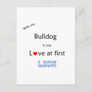 Bulldog Love at First Lick Postcard