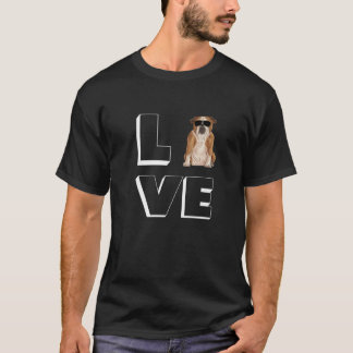Bulldog Love Heart Sunglasses Dog English Bulldog T-Shirt