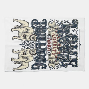Bulldog Love Shirt Vintage Engraving Dog Quote Des Tea Towel