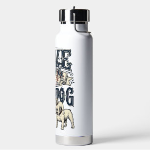 Bulldog Love Shirt Vintage Engraving Dog Quote Des Water Bottle