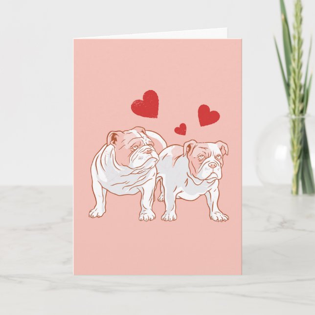 Bulldog Love Valentine Card (Front)