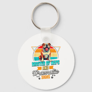 Bulldog Lover Funny Bulldog Retro Key Ring
