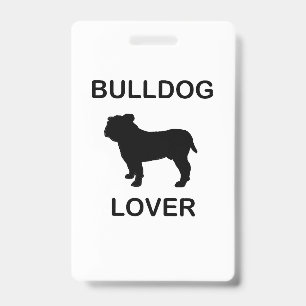 bulldog lover ID badge