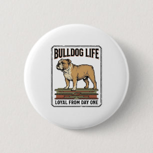 Bulldog Lover Shirt Vintage Engraved Dog Art_1 6 Cm Round Badge
