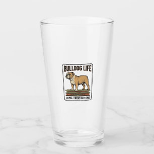 Bulldog Lover Shirt Vintage Engraved Dog Art_1 Glass