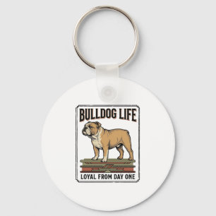Bulldog Lover Shirt Vintage Engraved Dog Art_1 Key Ring