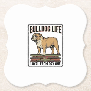 Bulldog Lover Shirt Vintage Engraved Dog Art_1 Paper Coaster