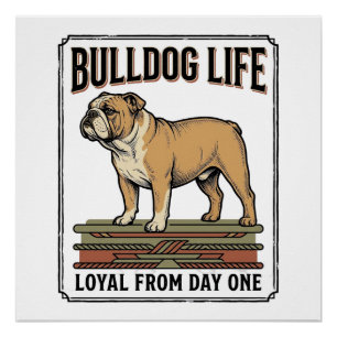 Bulldog Lover Shirt Vintage Engraved Dog Art_1 Poster