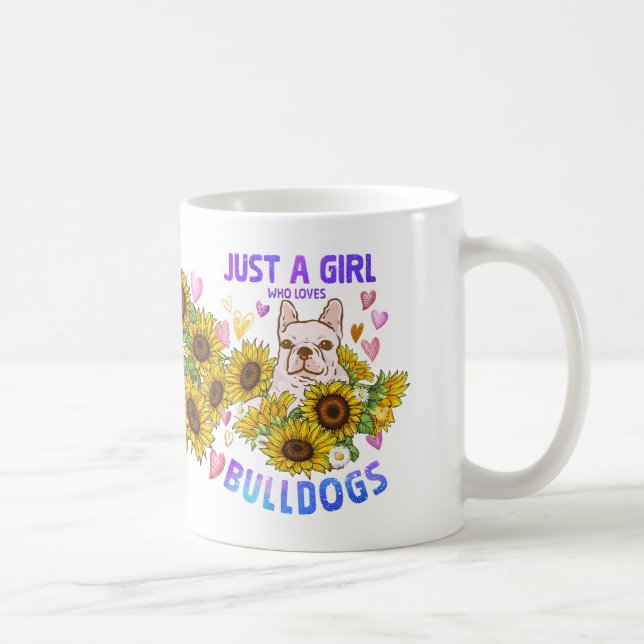 Bulldog Lover Sunflower Dog Lover Trainer Floral Coffee Mug (Right)