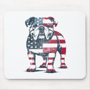 Bulldog Lovers American Flag Patriotic United Stat Mouse Mat