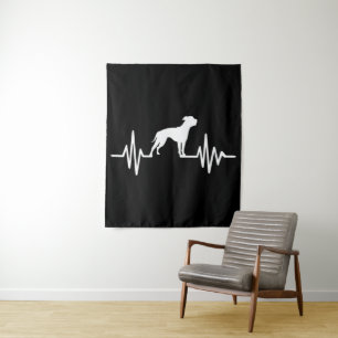 Bulldog Lovers   Bulldog Heartbeat Tapestry